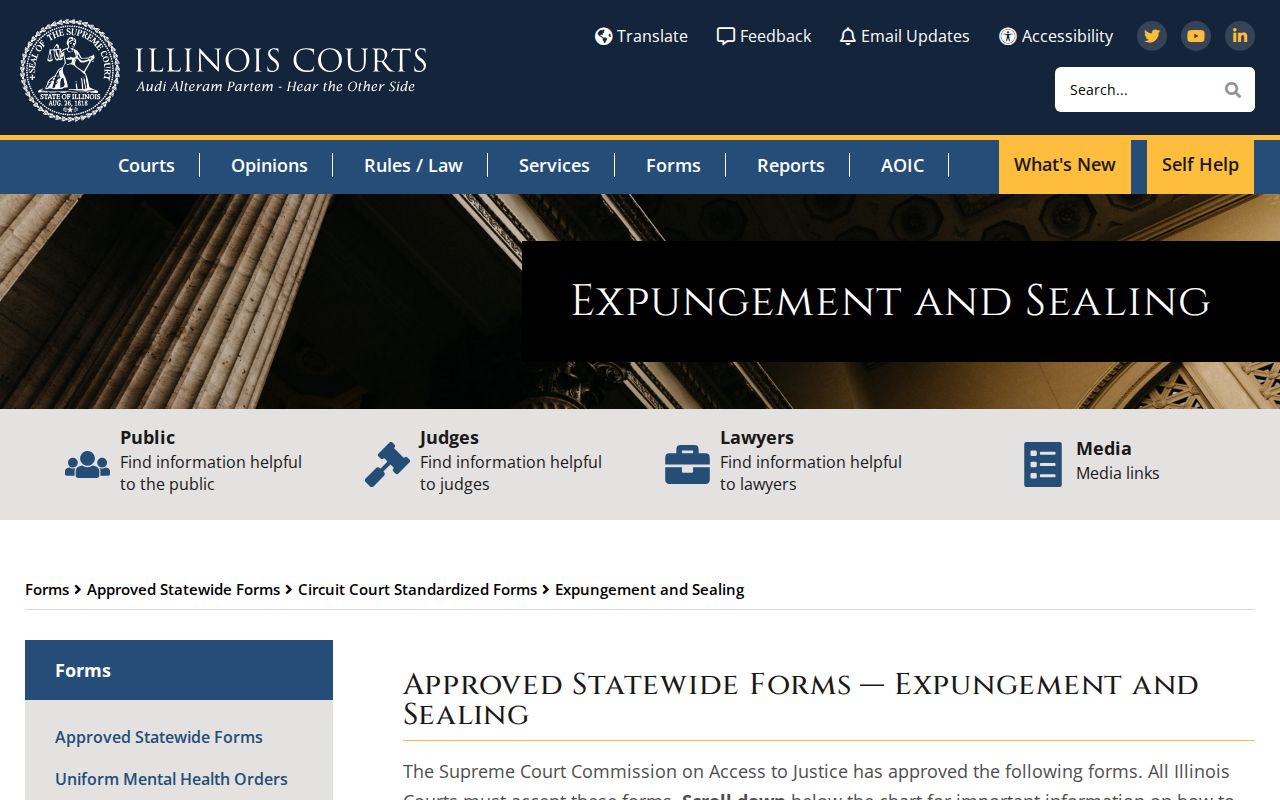 Saline County criminal case expungement and sealing forms