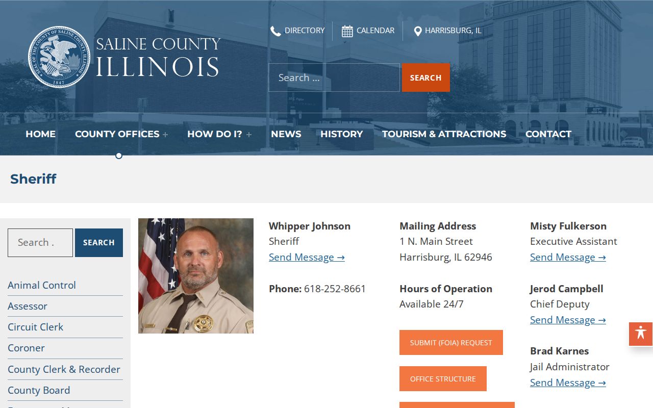 Saline County criminal history sheriff records and FOIA route